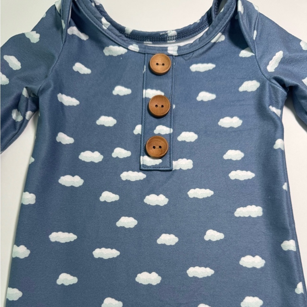 Caden Lane Blue Cloud Sleep Gown Newborn - Picture 2 of 3